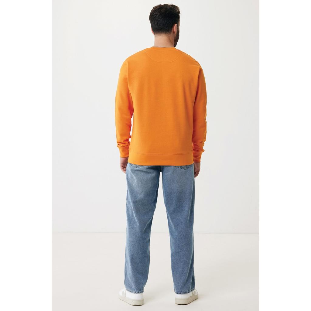 Pulover ușor cu guler rotund  din bumbac reciclat Iqoniq Etosha orange M