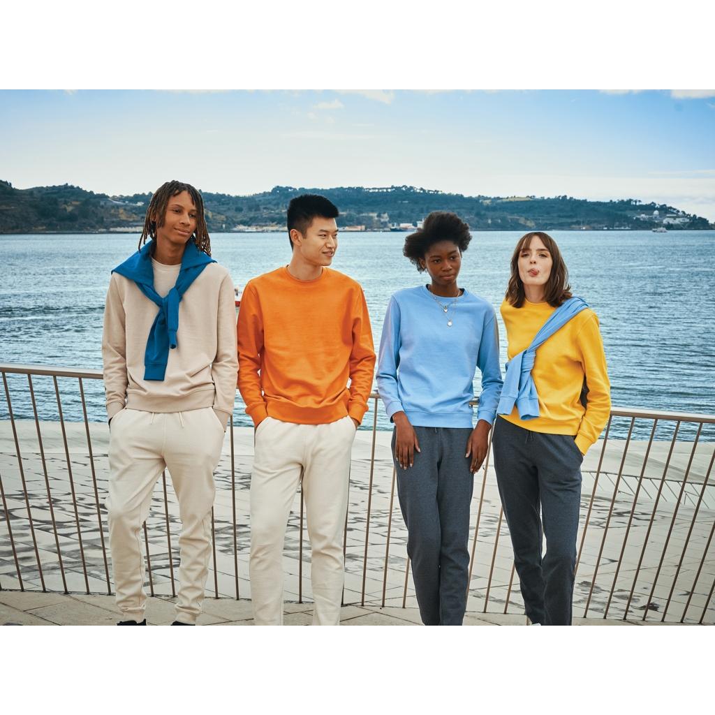 Pulover ușor cu guler rotund  din bumbac reciclat Iqoniq Etosha orange M