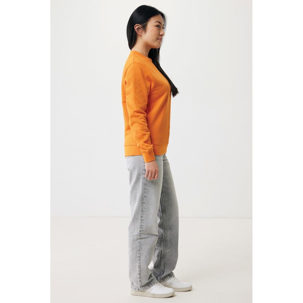 Pulover ușor cu guler rotund  din bumbac reciclat Iqoniq Etosha orange M
