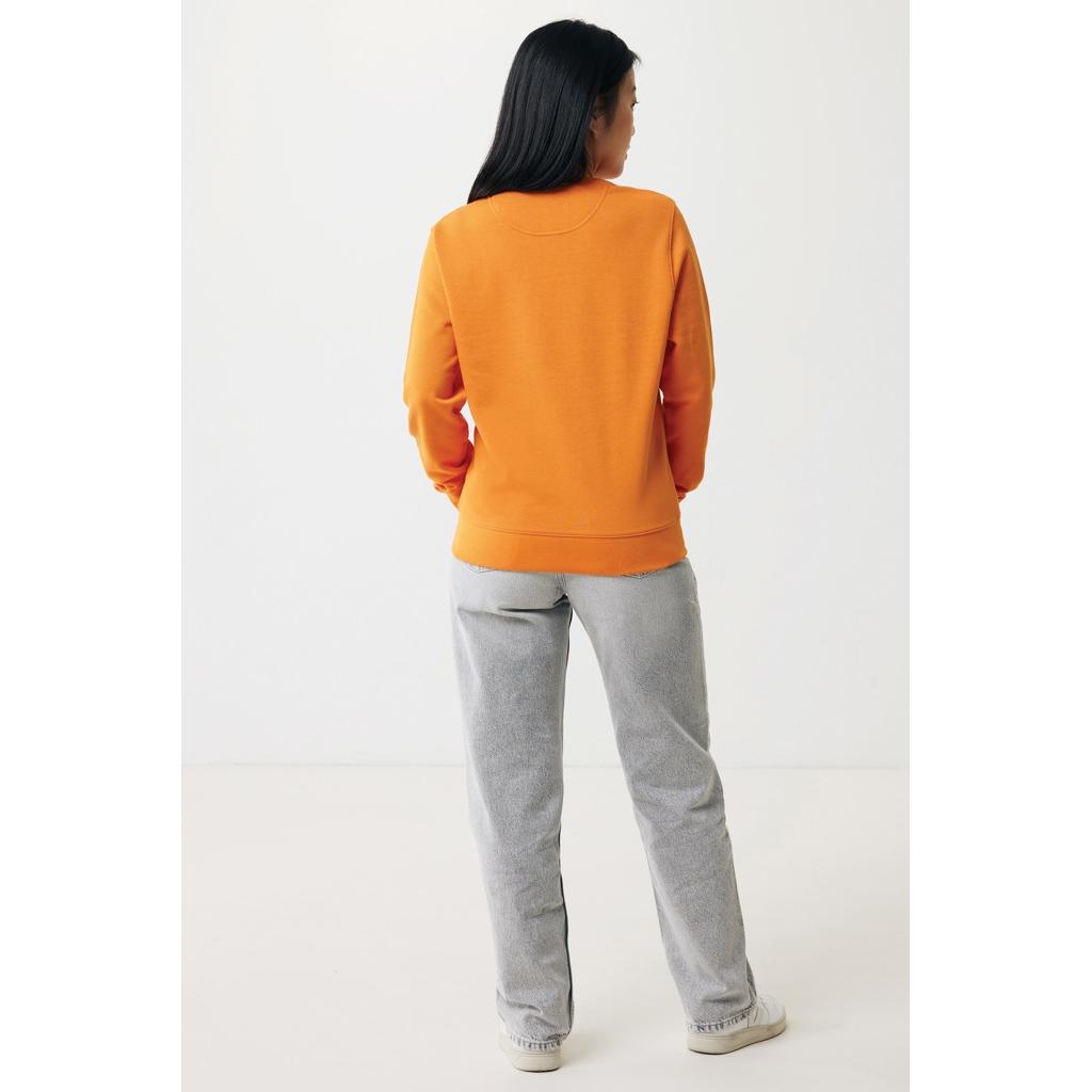 Pulover ușor cu guler rotund  din bumbac reciclat Iqoniq Etosha orange M