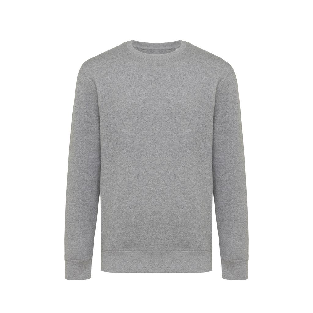 Pulover ușor cu guler rotund  din bumbac reciclat Iqoniq Etosha light heather anthracite 2XS