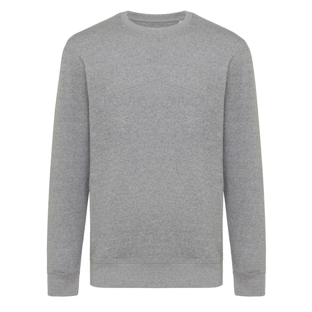 Pulover ușor cu guler rotund  din bumbac reciclat Iqoniq Etosha light heather anthracite 2XS