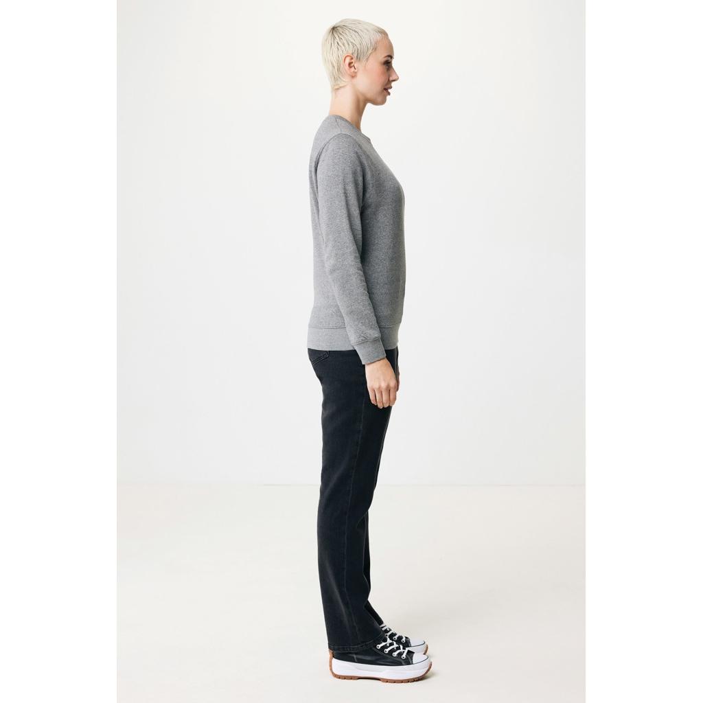 Pulover ușor cu guler rotund  din bumbac reciclat Iqoniq Etosha light heather anthracite 2XS