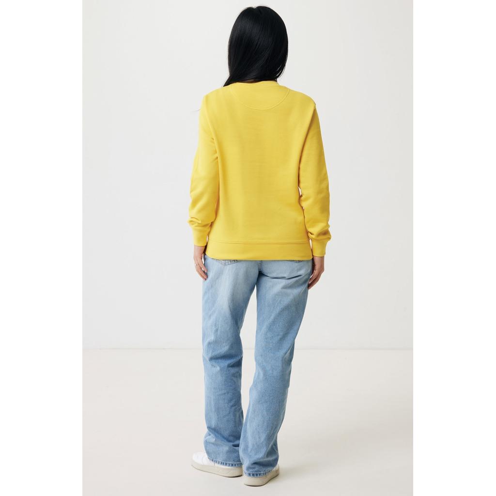 Pulover ușor cu guler rotund  din bumbac reciclat Iqoniq Etosha yellow XL