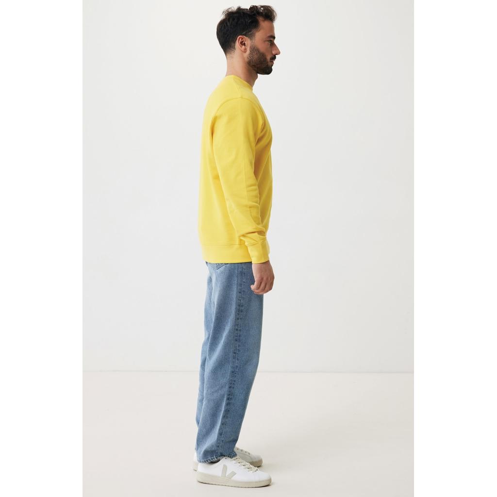 Pulover ușor cu guler rotund  din bumbac reciclat Iqoniq Etosha yellow XL