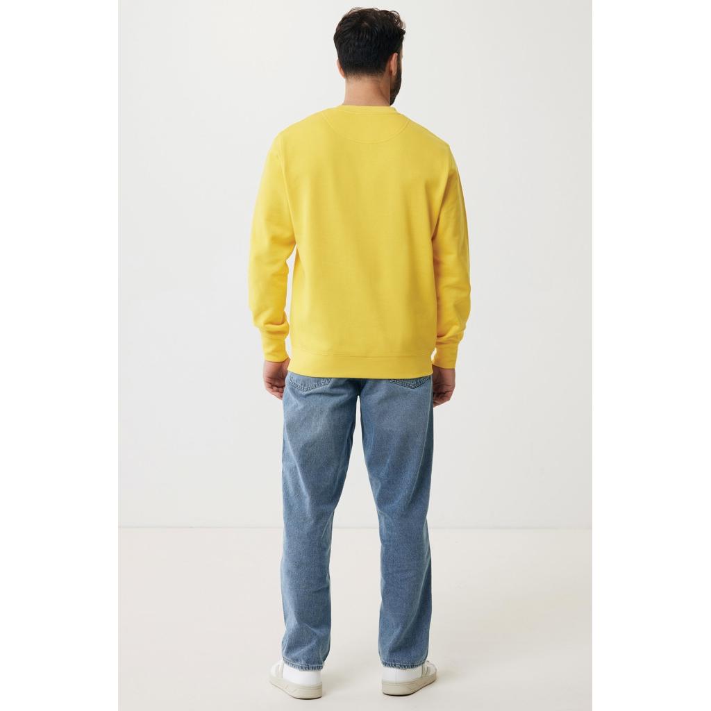 Pulover ușor cu guler rotund  din bumbac reciclat Iqoniq Etosha yellow XL