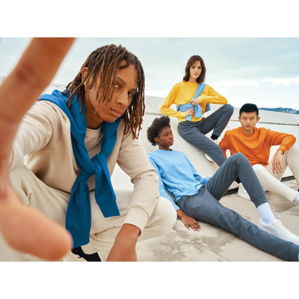 Pulover ușor cu guler rotund  din bumbac reciclat Iqoniq Etosha yellow XL