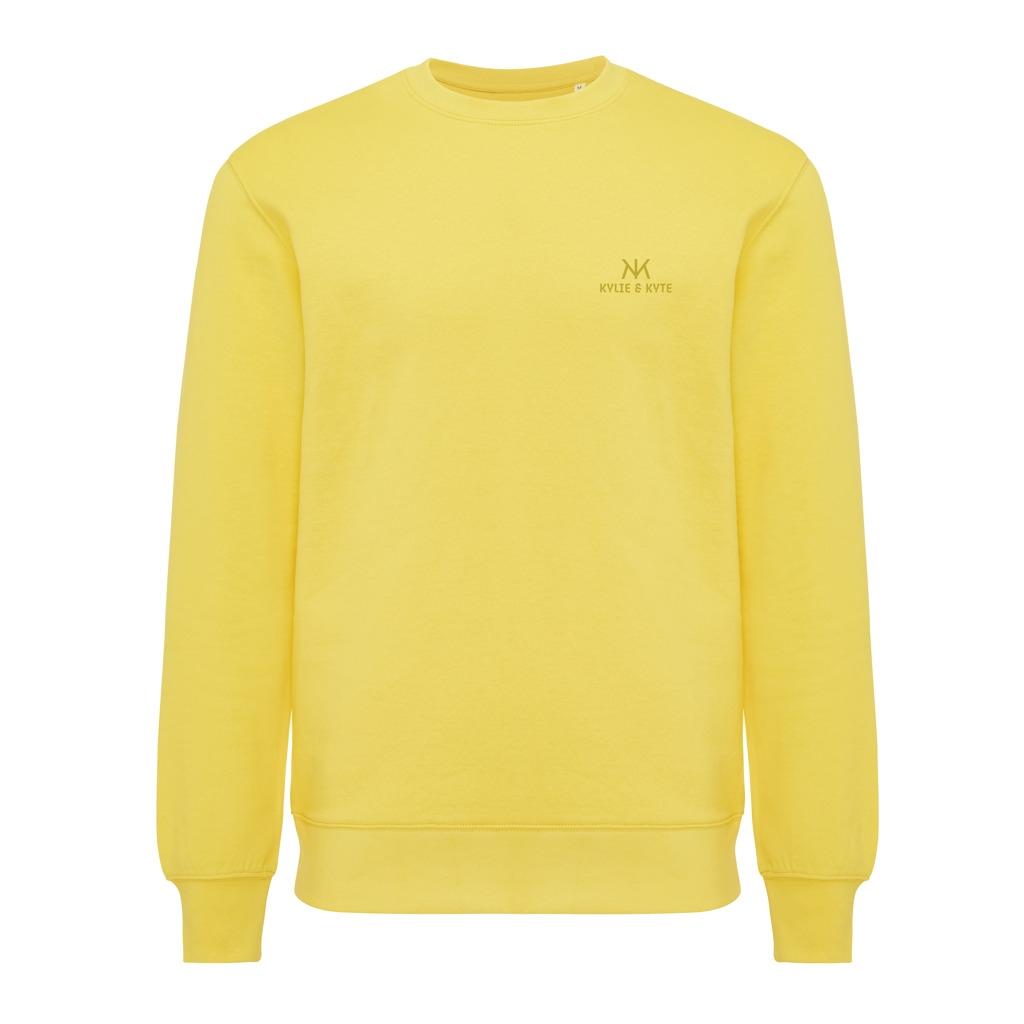 Pulover ușor cu guler rotund  din bumbac reciclat Iqoniq Etosha yellow XL