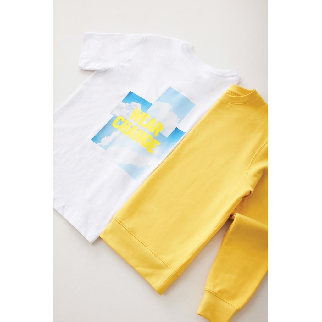 Pulover ușor cu guler rotund  din bumbac reciclat Iqoniq Etosha yellow XL