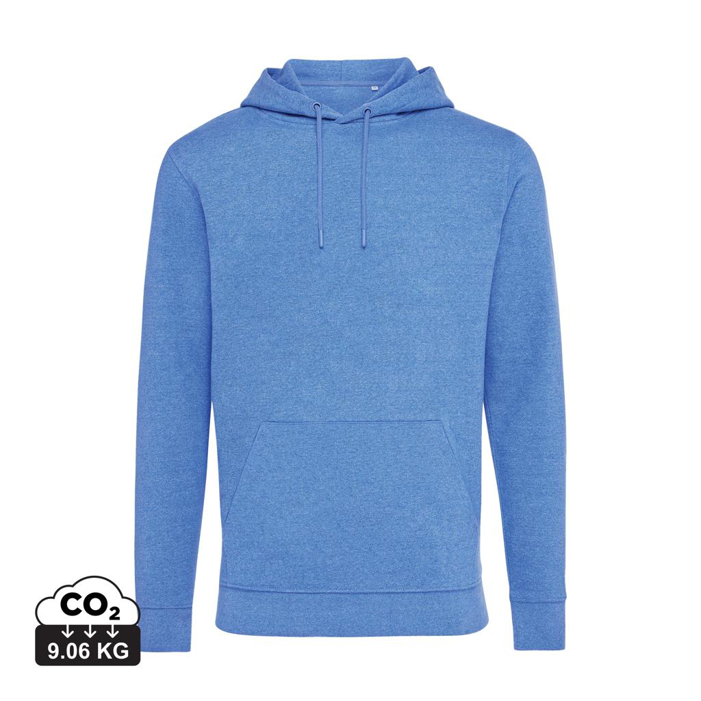 Hanorac din bumbac reciclat, necolorat Iqoniq Torres heather blue XS