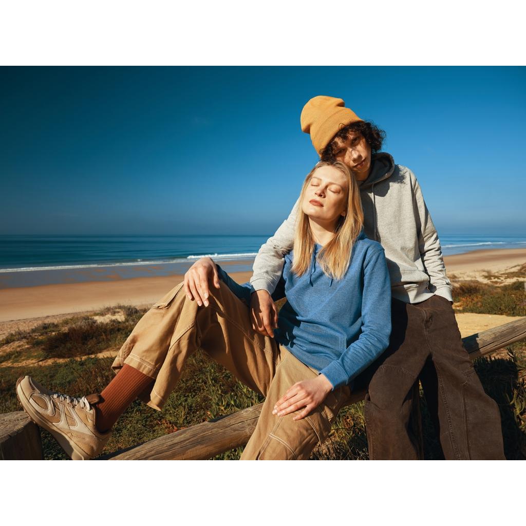 Hanorac din bumbac reciclat, necolorat Iqoniq Torres heather blue 2XS
