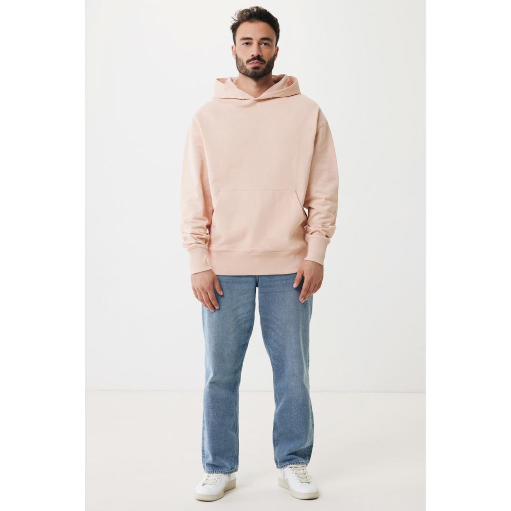 Hanorac relaxat din bumbac reciclat Iqoniq Yoho peach nectar 3XL