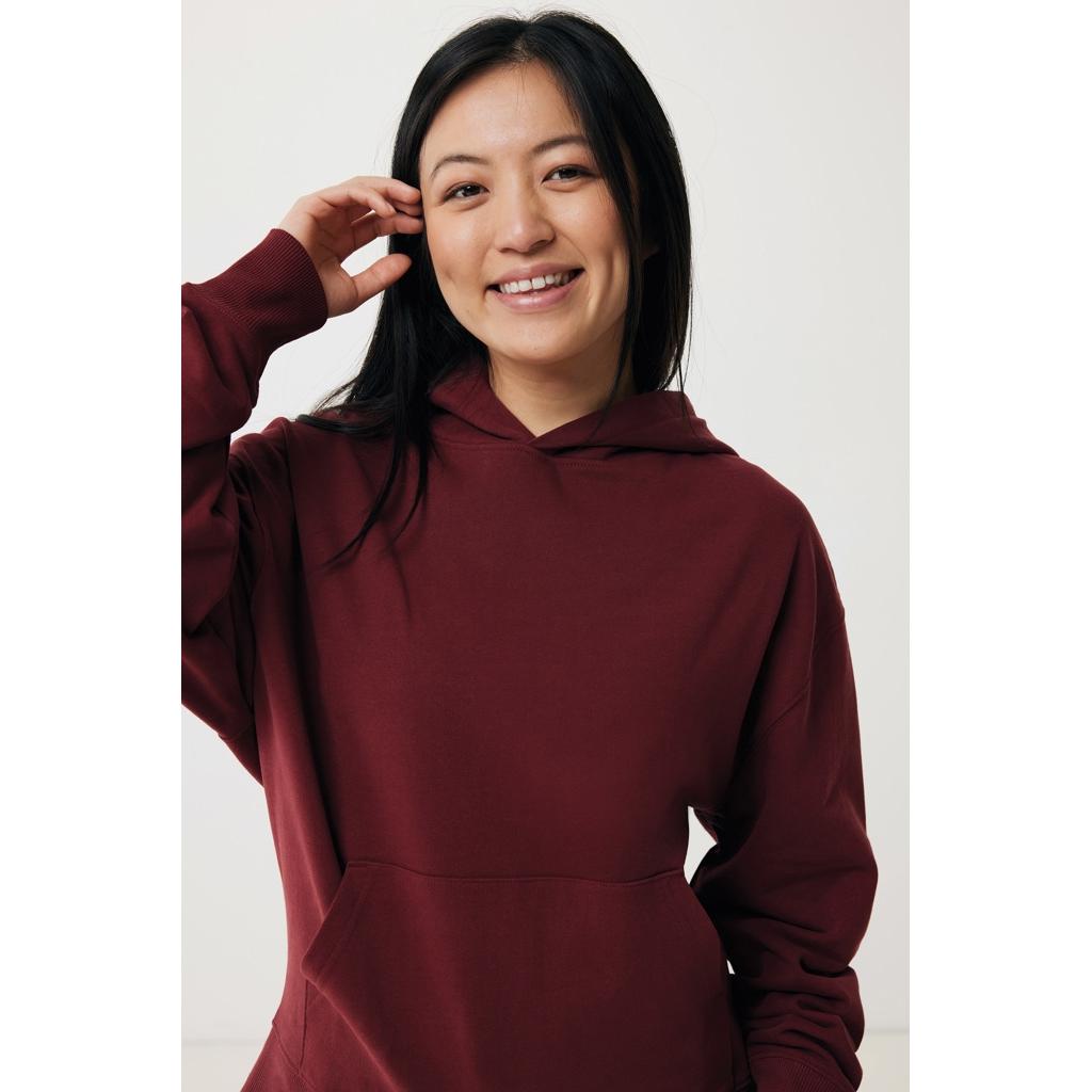 Hanorac relaxat din bumbac reciclat Iqoniq Yoho burgundy 3XL