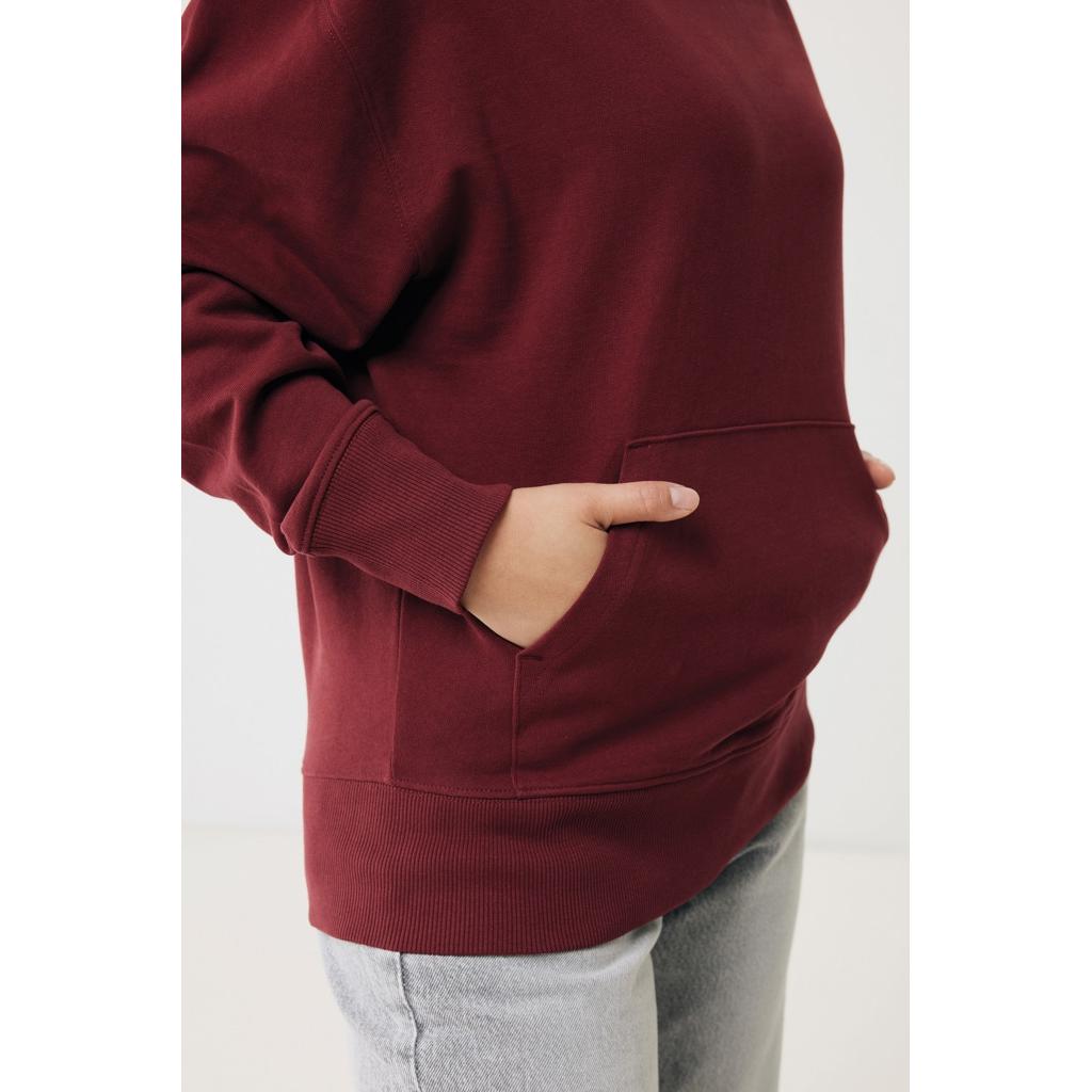 Hanorac relaxat din bumbac reciclat Iqoniq Yoho burgundy 3XL