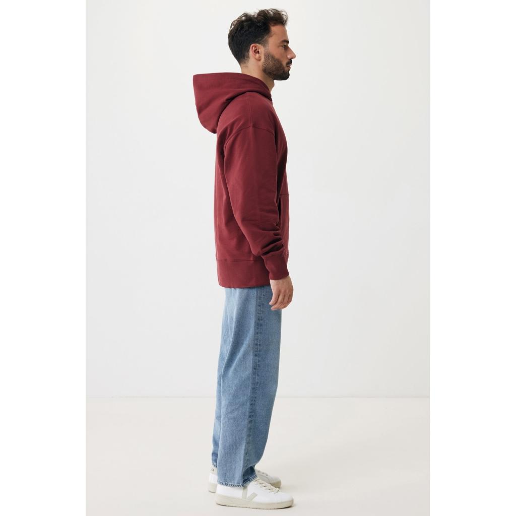 Hanorac relaxat din bumbac reciclat Iqoniq Yoho burgundy 3XL