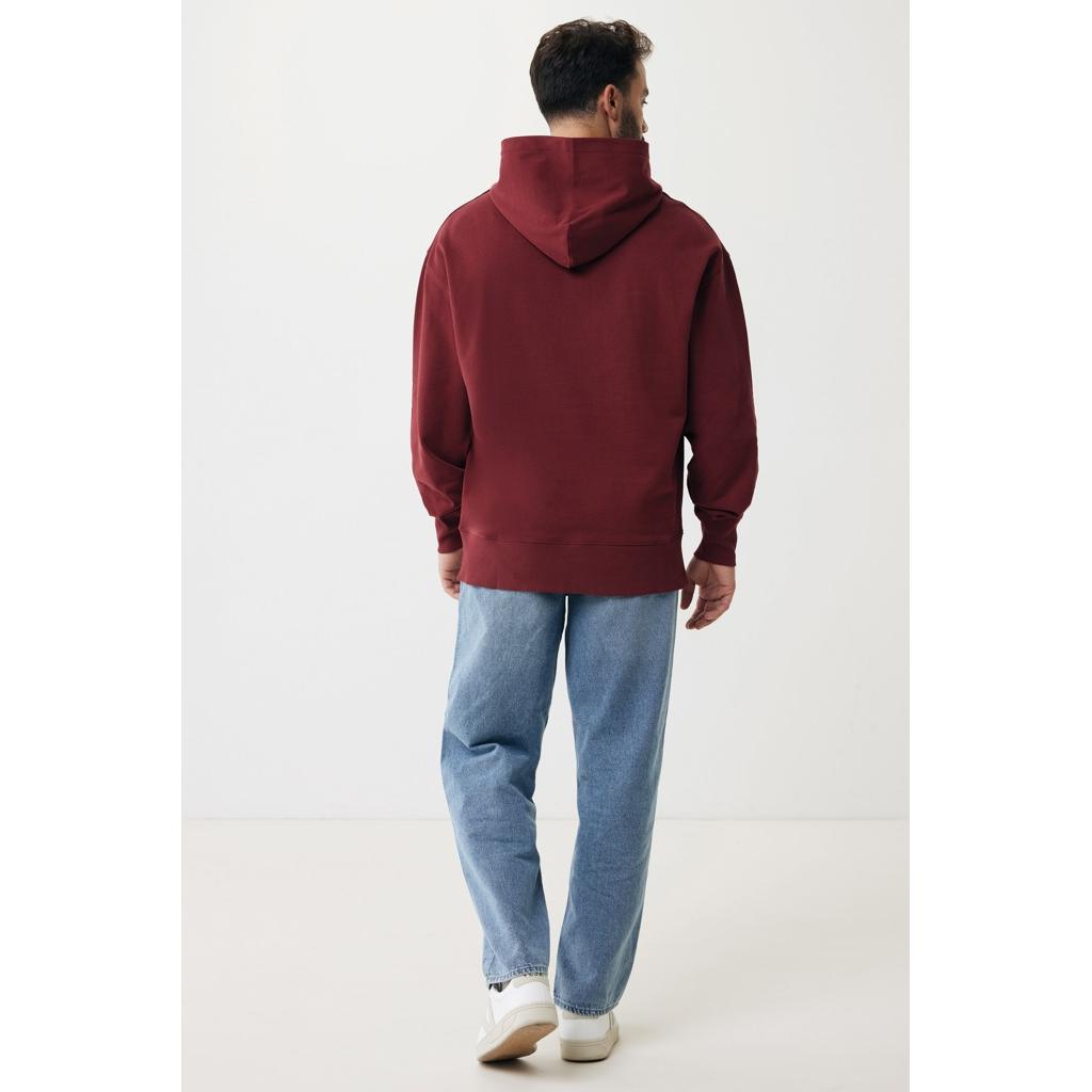 Hanorac relaxat din bumbac reciclat Iqoniq Yoho burgundy 3XL