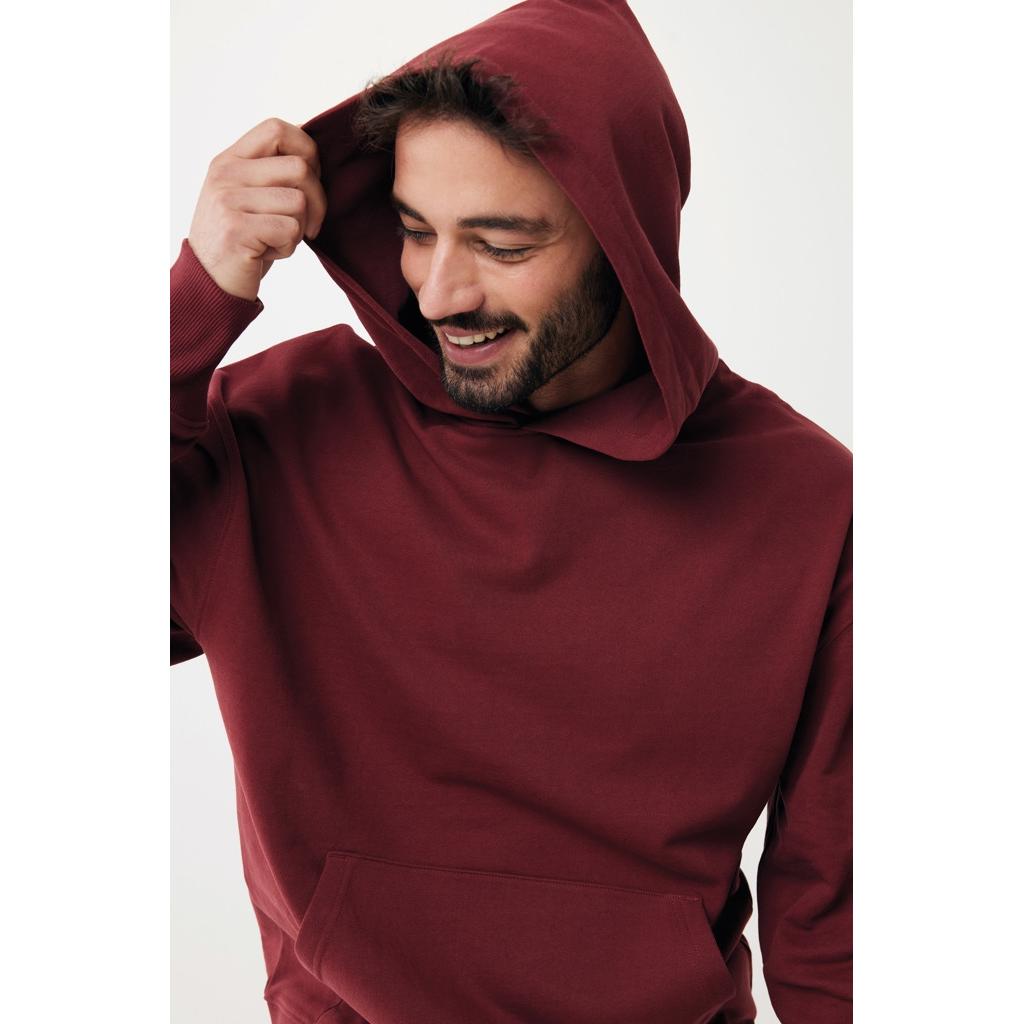 Hanorac relaxat din bumbac reciclat Iqoniq Yoho burgundy 3XL