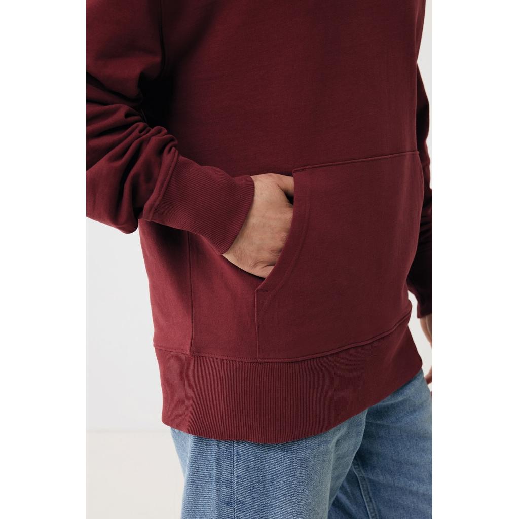 Hanorac relaxat din bumbac reciclat Iqoniq Yoho burgundy 3XL