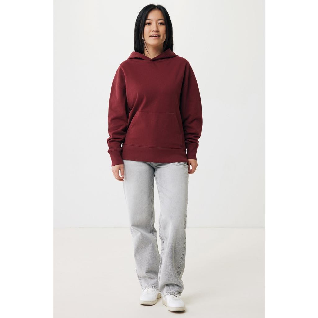 Hanorac relaxat din bumbac reciclat Iqoniq Yoho burgundy 3XL