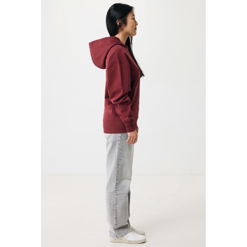 Hanorac relaxat din bumbac reciclat Iqoniq Yoho burgundy 3XL