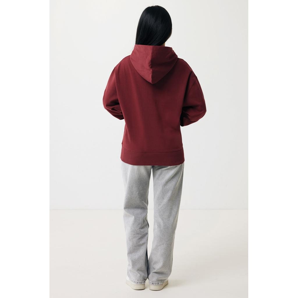 Hanorac relaxat din bumbac reciclat Iqoniq Yoho burgundy 3XL