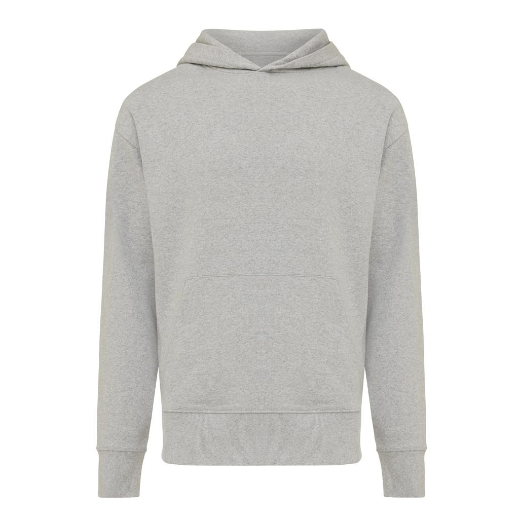 Hanorac relaxat din bumbac reciclat Iqoniq Yoho heather grey 3XL