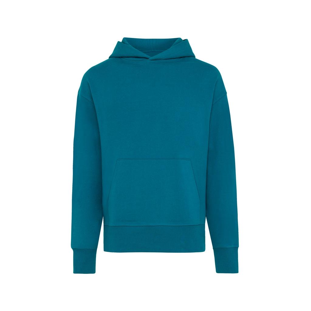 Hanorac relaxat din bumbac reciclat Iqoniq Yoho dark teal M