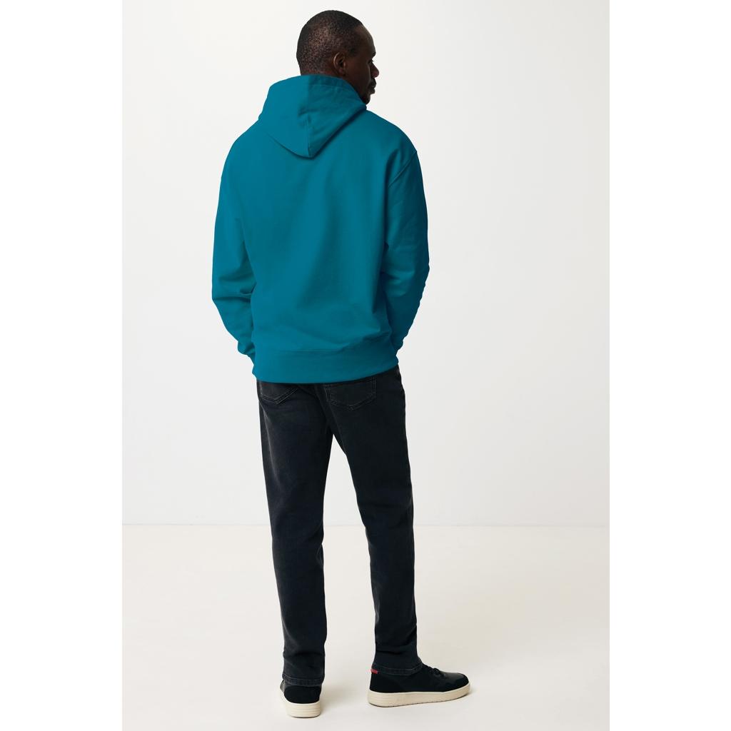 Hanorac relaxat din bumbac reciclat Iqoniq Yoho dark teal M