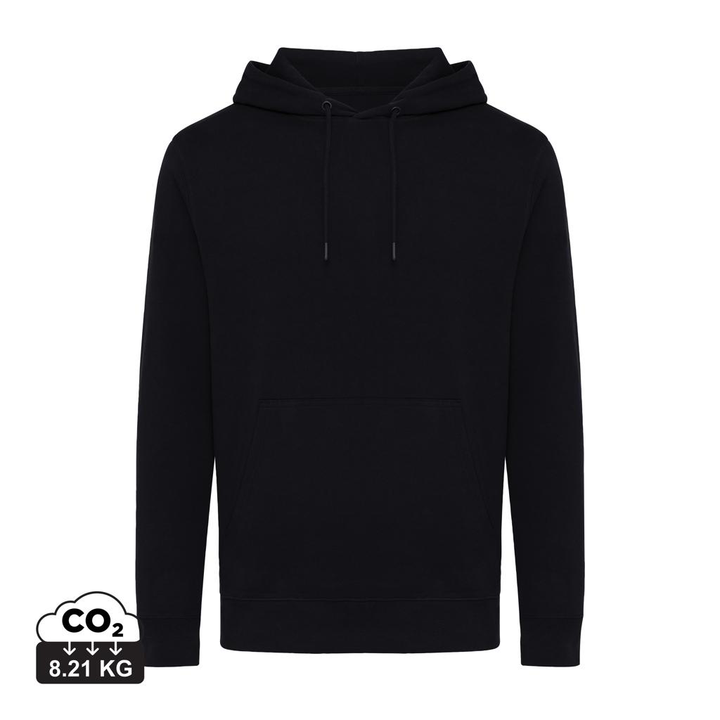 Hanorac ușor din bumbac reciclat Iqoniq Rila black 3XL