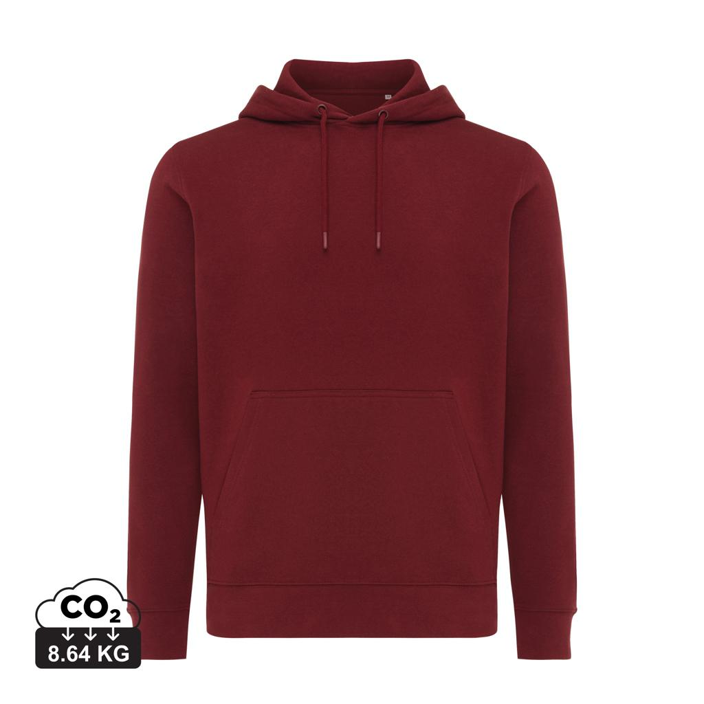 Hanorac ușor din bumbac reciclat Iqoniq Rila burgundy 3XL