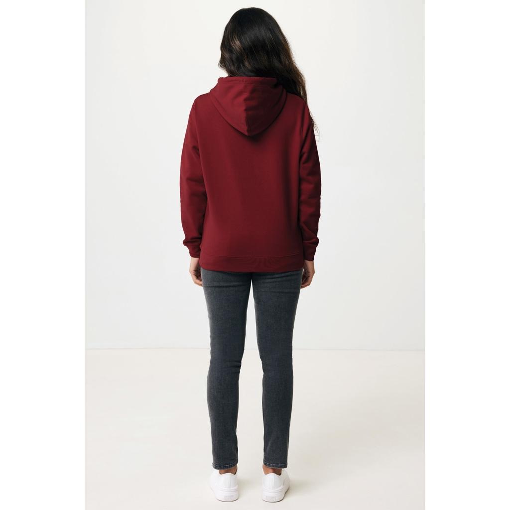 Hanorac ușor din bumbac reciclat Iqoniq Rila burgundy XS