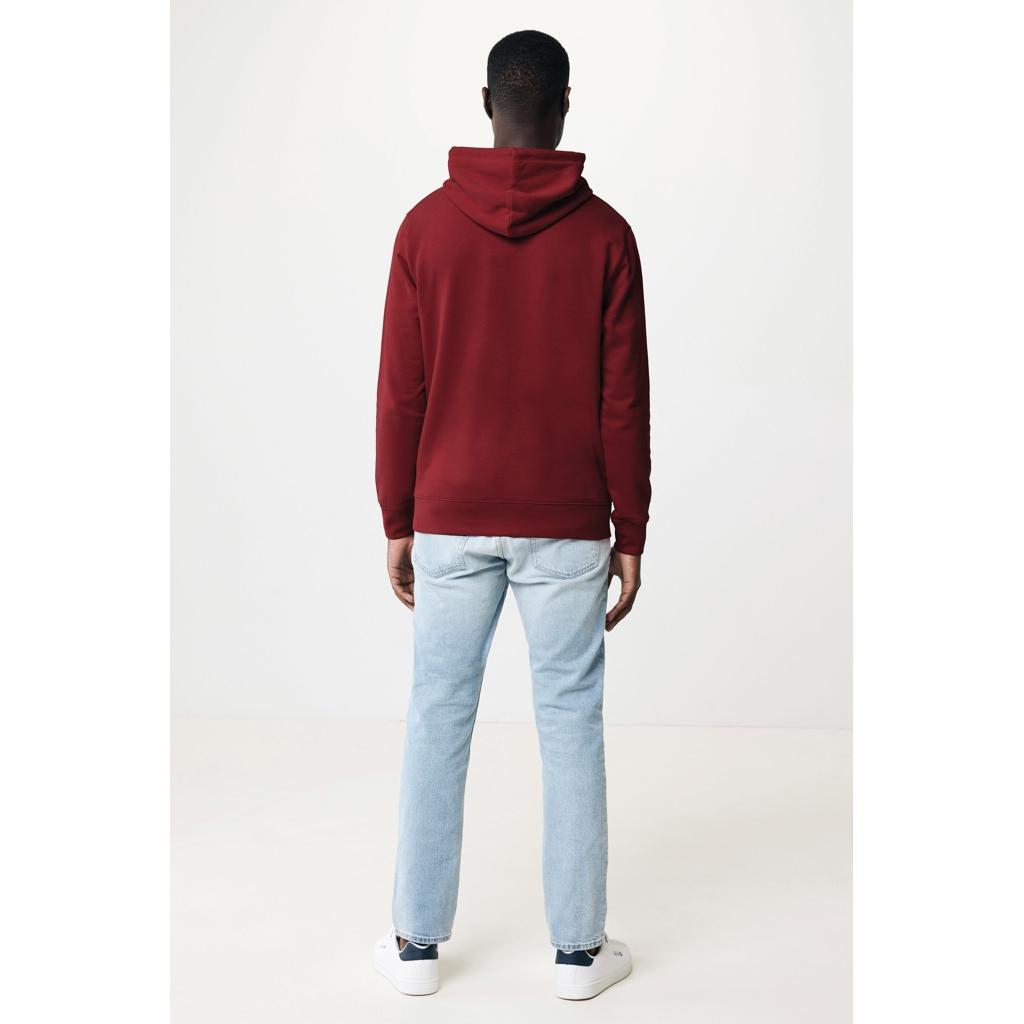Hanorac ușor din bumbac reciclat Iqoniq Rila burgundy XS