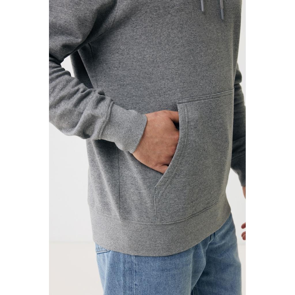 Hanorac ușor din bumbac reciclat Iqoniq Rila light heather anthracite 2XS