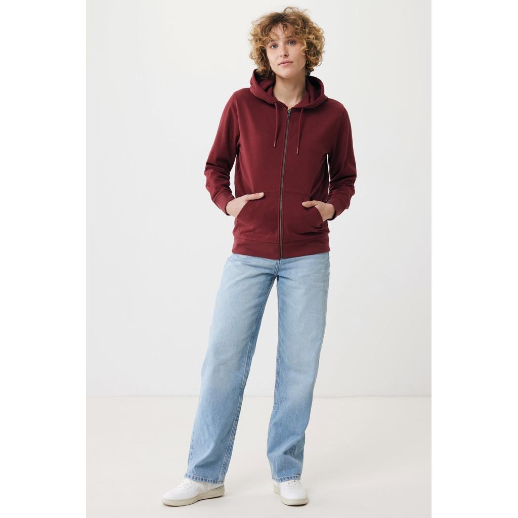 Hanorac cu fermoar din bumbac reciclat Iqoniq Abisko burgundy XXL