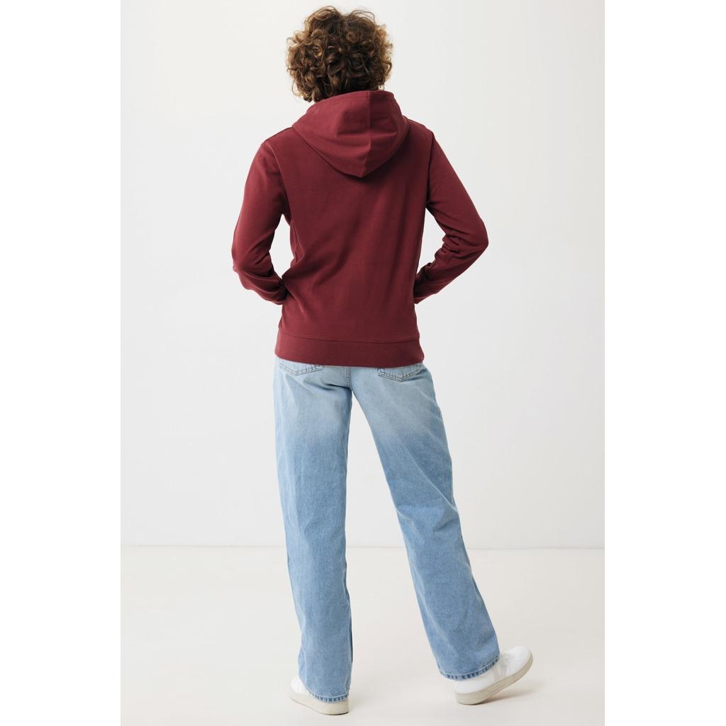 Hanorac cu fermoar din bumbac reciclat Iqoniq Abisko burgundy XXL