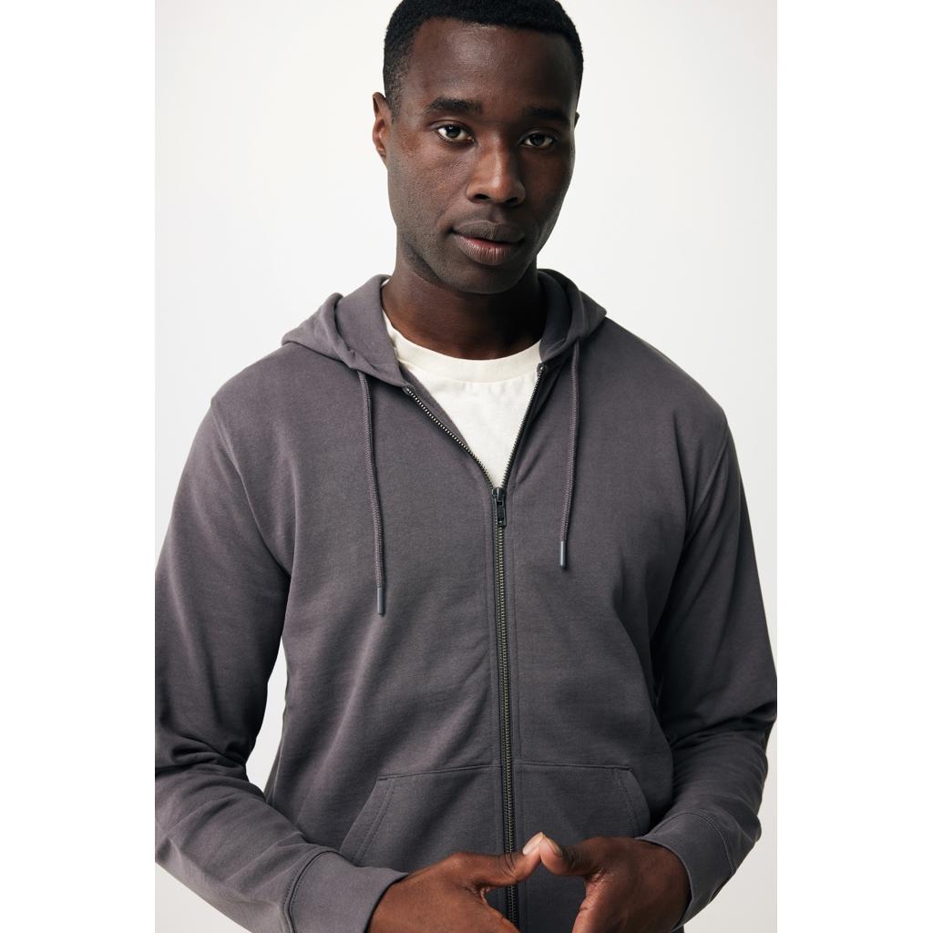 Hanorac cu fermoar din bumbac reciclat Iqoniq Abisko anthracite XXL