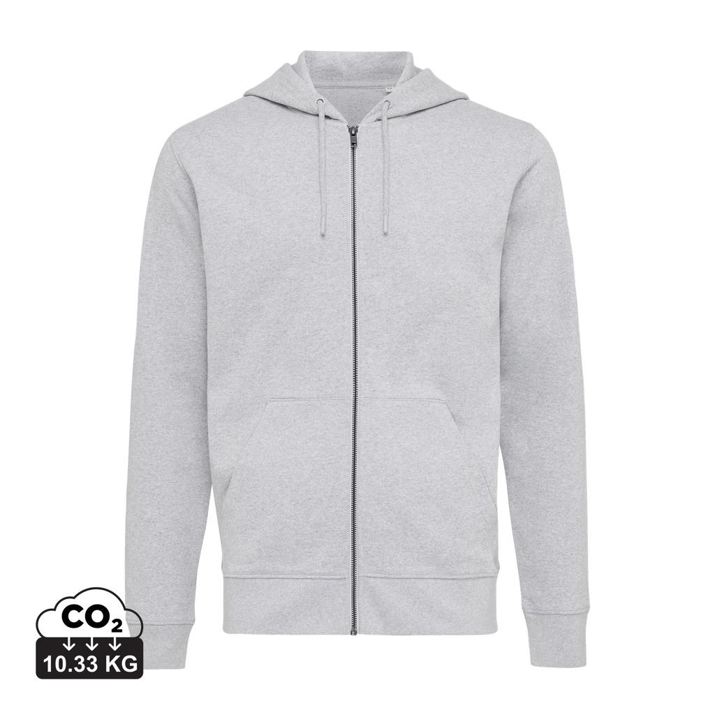 Hanorac cu fermoar din bumbac reciclat Iqoniq Abisko heather grey