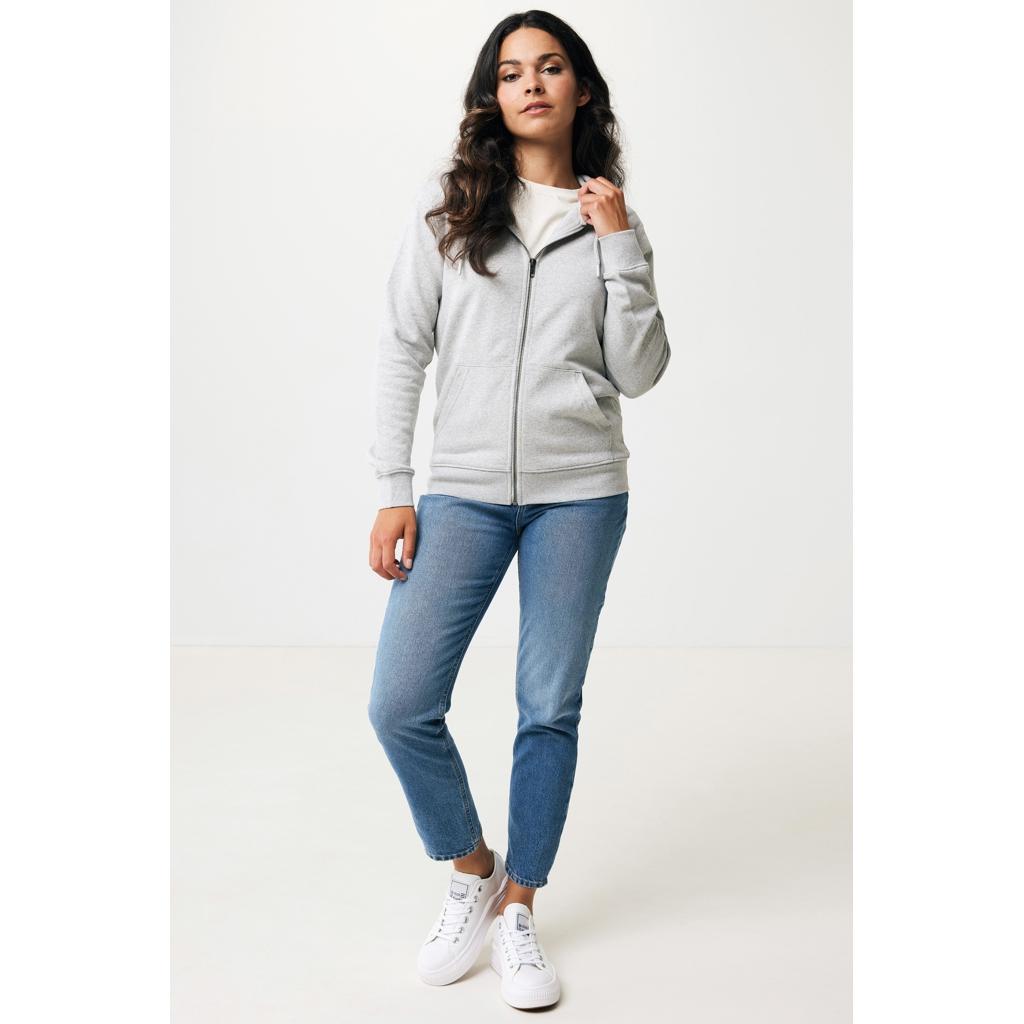 Hanorac cu fermoar din bumbac reciclat Iqoniq Abisko heather grey S
