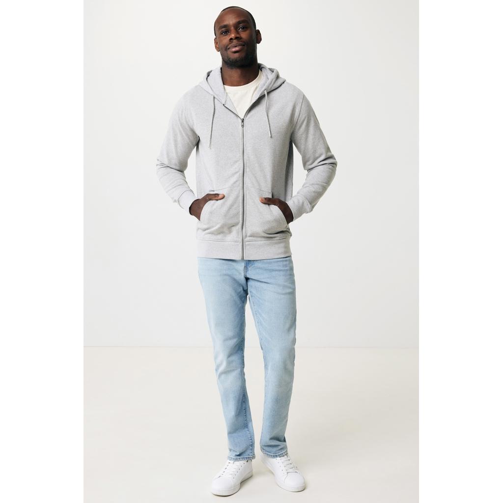 Hanorac cu fermoar din bumbac reciclat Iqoniq Abisko heather grey S