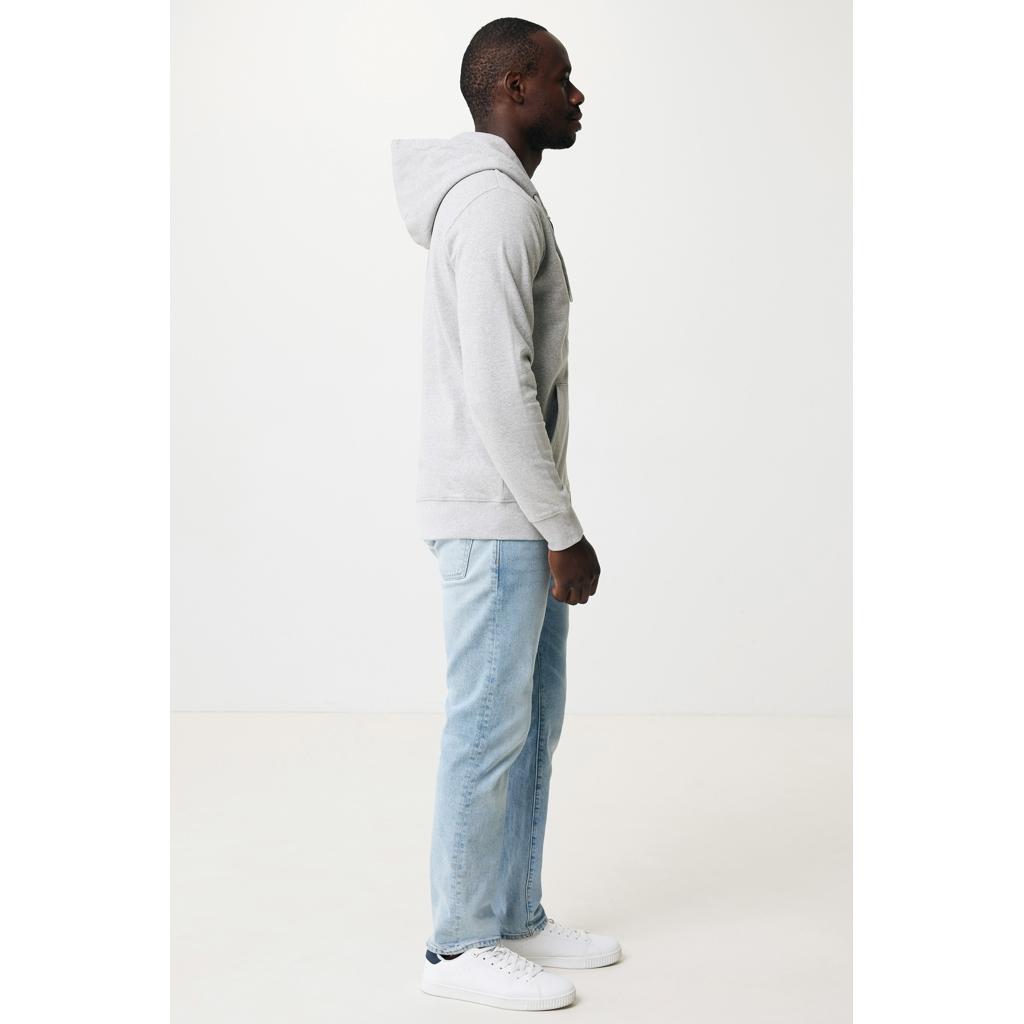 Hanorac cu fermoar din bumbac reciclat Iqoniq Abisko heather grey S