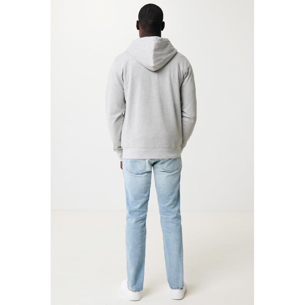 Hanorac cu fermoar din bumbac reciclat Iqoniq Abisko heather grey S