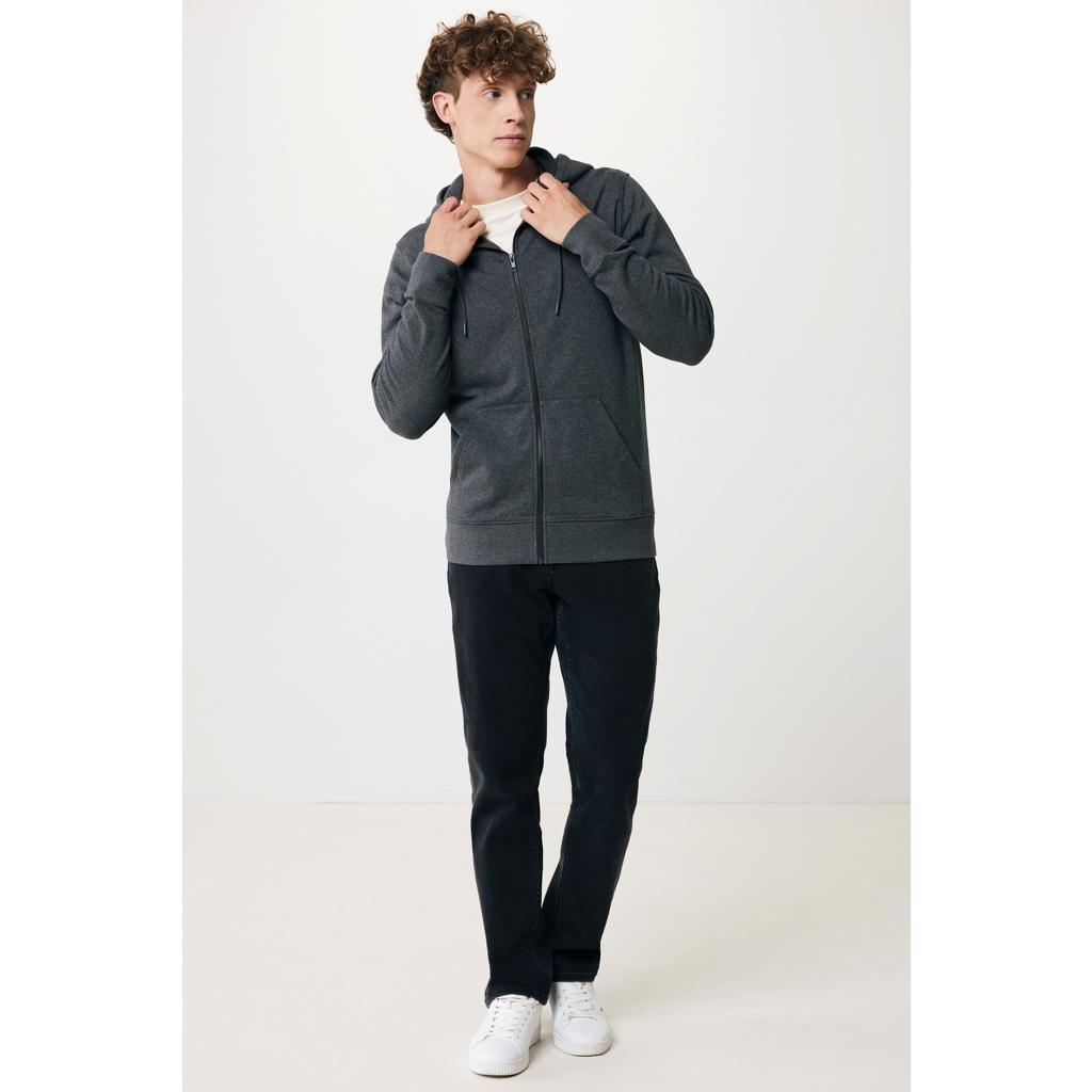 Hanorac cu fermoar din bumbac reciclat Iqoniq Abisko heather anthracite L