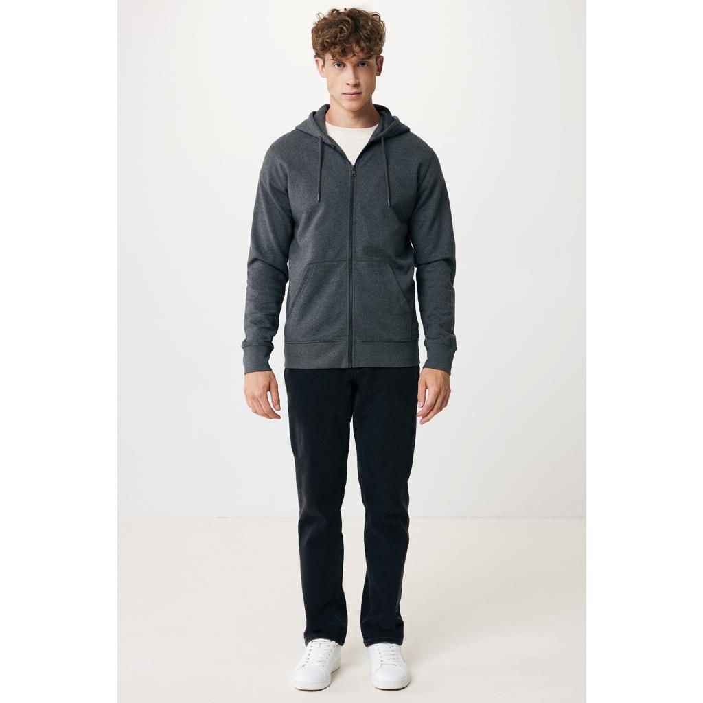 Hanorac cu fermoar din bumbac reciclat Iqoniq Abisko heather anthracite L