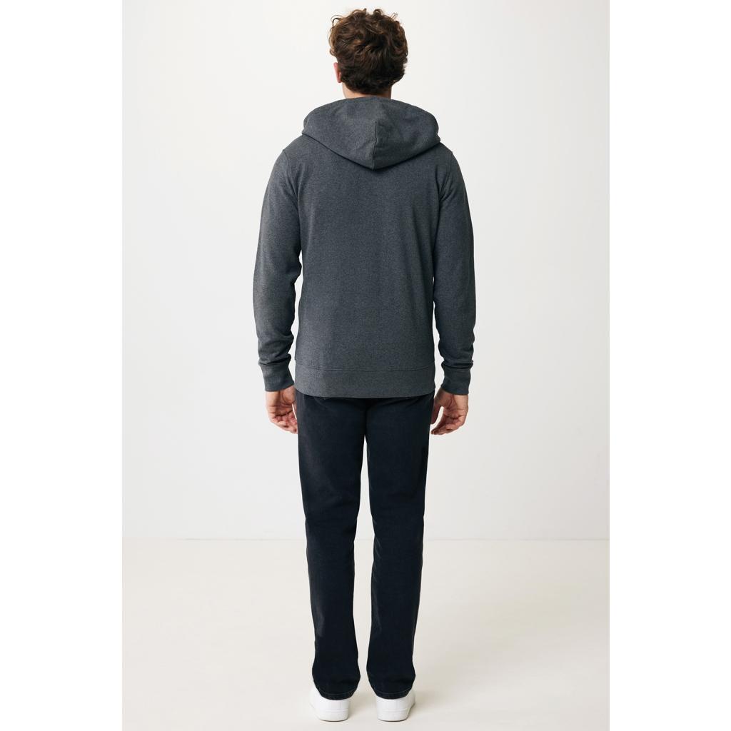 Hanorac cu fermoar din bumbac reciclat Iqoniq Abisko heather anthracite L