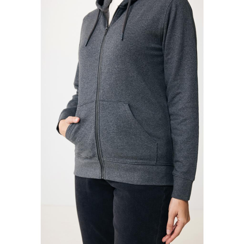 Hanorac cu fermoar din bumbac reciclat Iqoniq Abisko heather anthracite L