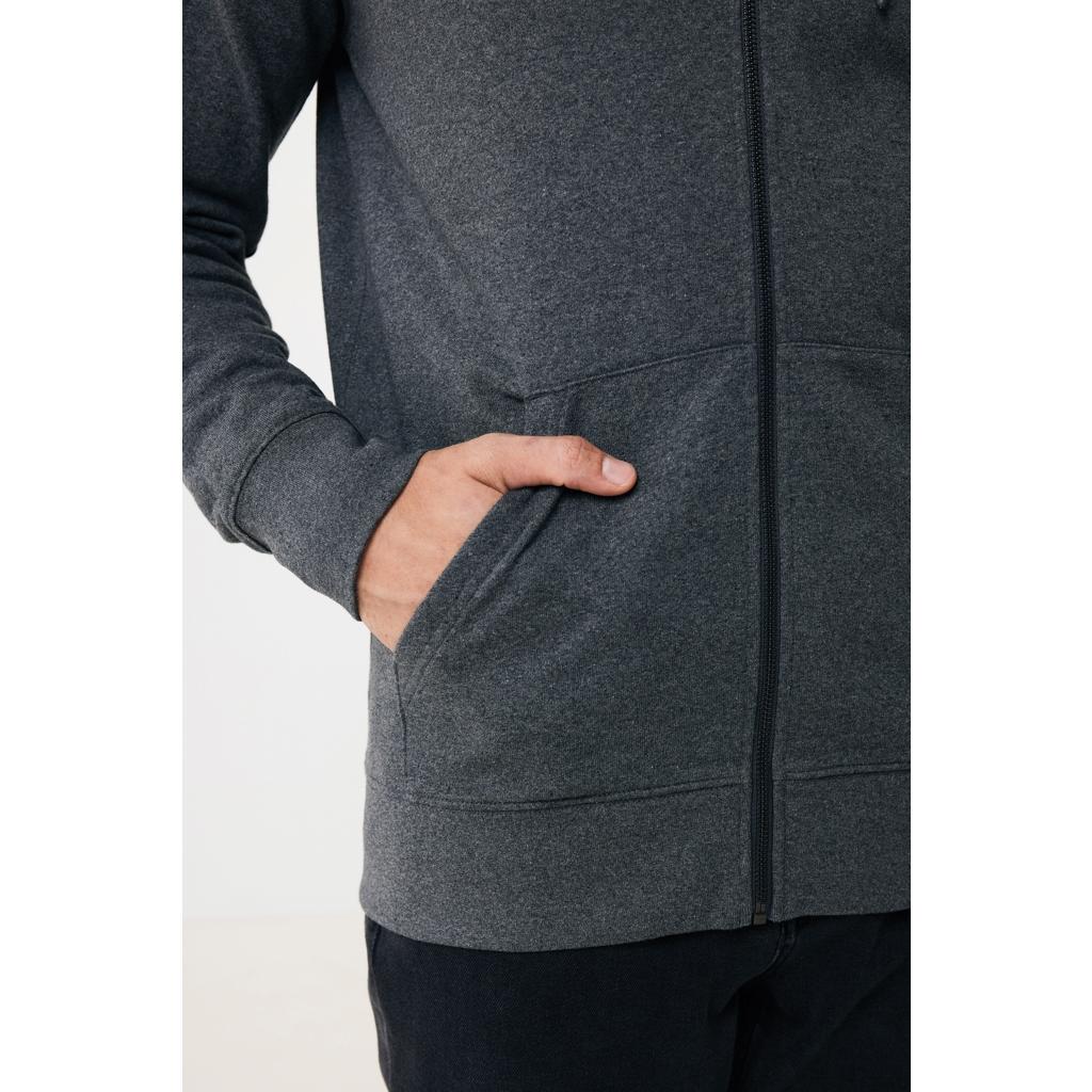 Hanorac cu fermoar din bumbac reciclat Iqoniq Abisko heather anthracite L