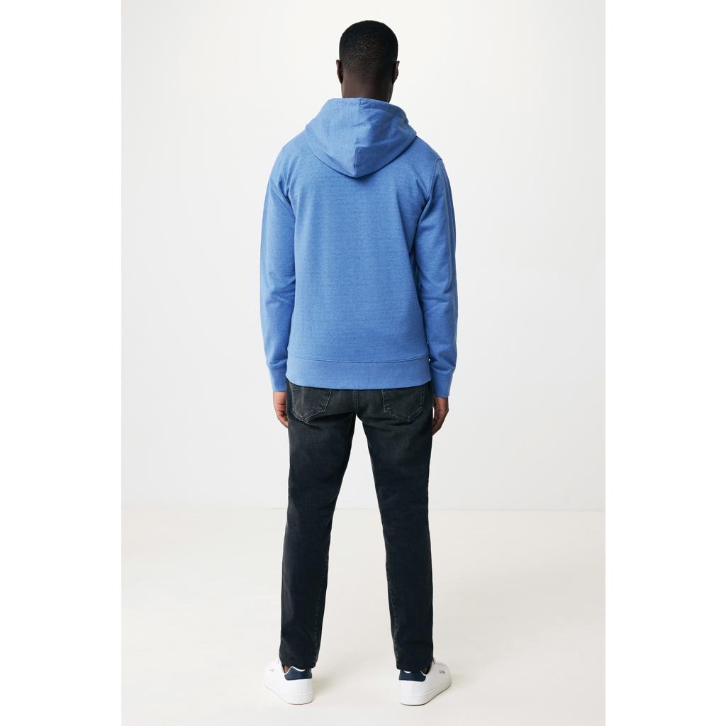 Hanorac cu fermoar din bumbac reciclat Iqoniq Abisko heather blue M