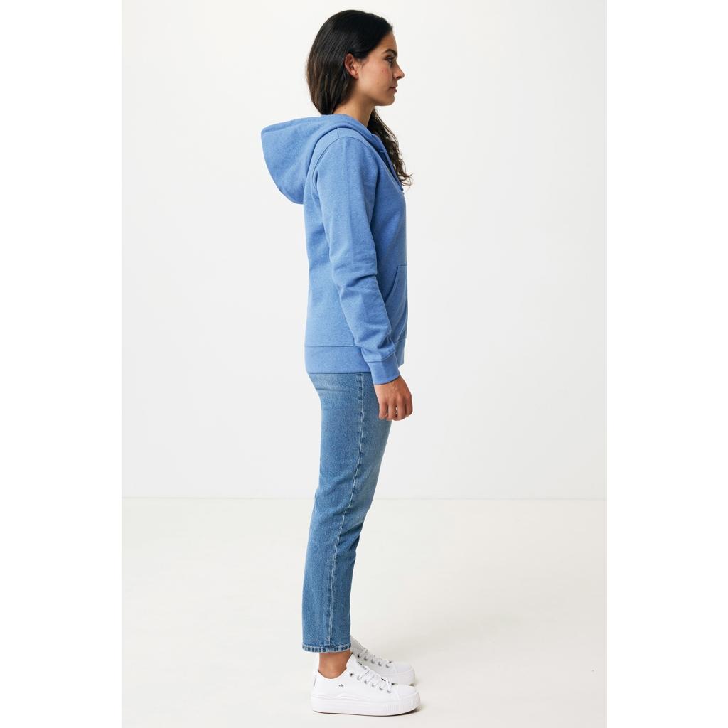 Hanorac cu fermoar din bumbac reciclat Iqoniq Abisko heather blue M