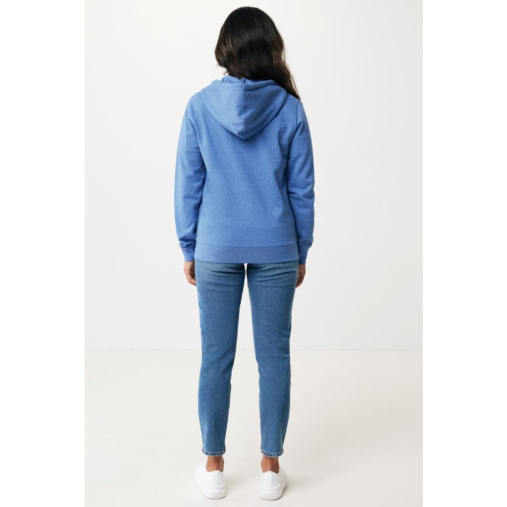 Hanorac cu fermoar din bumbac reciclat Iqoniq Abisko heather blue M