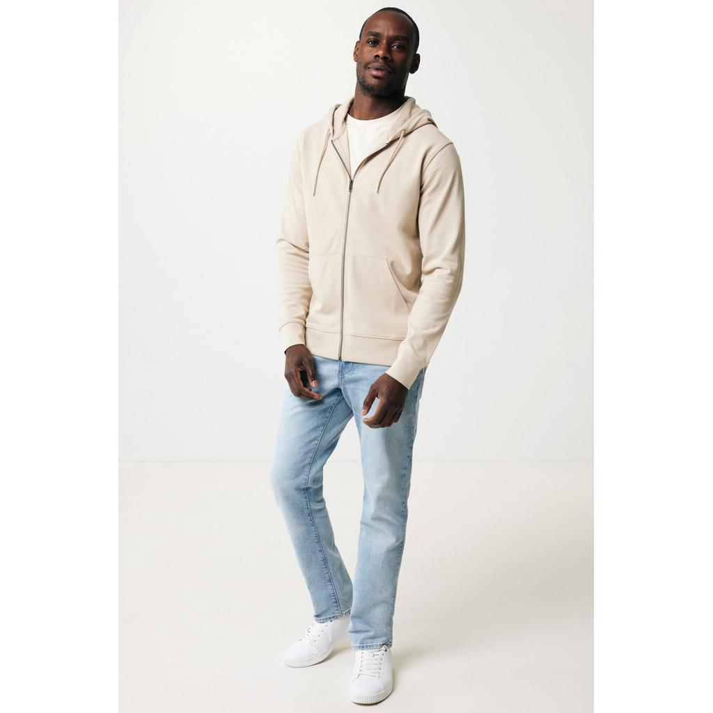 Hanorac cu fermoar din bumbac reciclat Iqoniq Abisko desert XXL